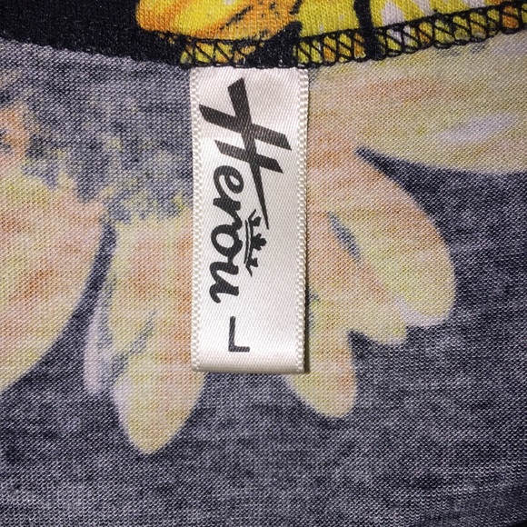 Sunflower Daisy Tank Sundress Size Large Black Yellow Knit Fit and Flare - Picture 8 of 8